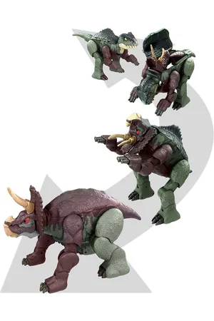 Jurassic World Fierce Changers Massive Stretch Giganotosaurus & Nasutoceratops Toys Playsets & Action Figures Animals Multi/patterned