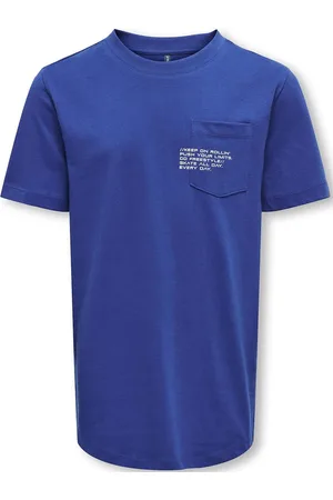 ONLY Kobmarinus S/S Tee Print Box Jrs Noos Tops T-shirts Short-sleeved Blue