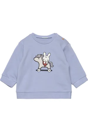 Benetton Sweater L/S Tops Sweat-shirts & Hoodies Sweat-shirts Blue