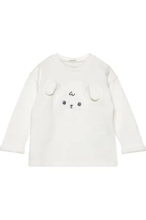 Benetton Sweater L/S Tops Sweat-shirts & Hoodies Sweat-shirts White