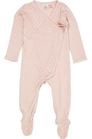 Copenhagen Colors Pointelle Cross-Over Full Body Pitkähihainen Body Pink