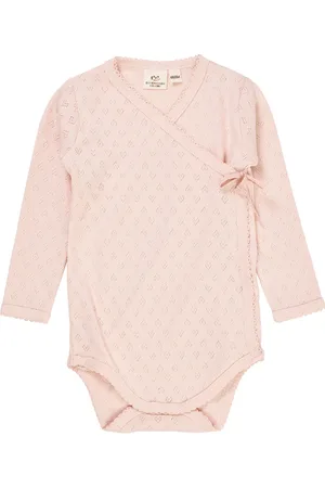 Copenhagen Colors Pointelle Heart Crossover Body Ls Bodies Wrap Bodies Pink