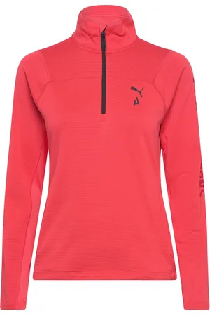PUMA W Seasons Ls 1/4 Polypropylene Rain Cell Sport T-shirts & Tops Long-sleeved Red