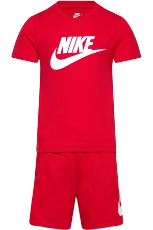 Nike Ks-Knit Short Set Sport Sets With Short-sleeved T-shirt Red