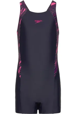Speedo Girls Hyperboom Splice Legsuit Sport Swimsuits Navy