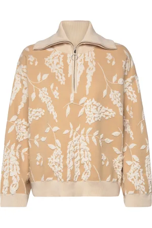 Holzweiler Tine Jacquard Half Zip Designers Knitwear Jumpers Beige