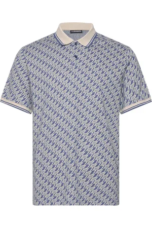 J Lindeberg Devon Jacquard Polo Designers Polos Short-sleeved Blue