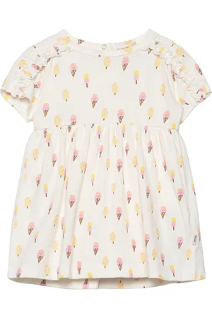 Minymo Dress Ss Aop Bodysuits Short-sleeved Cream