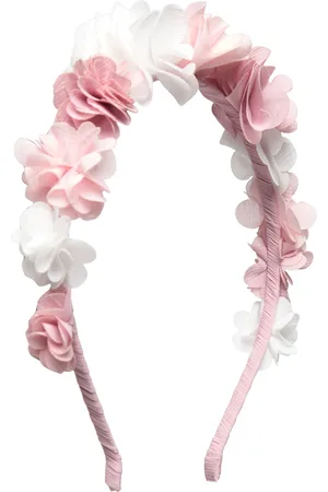 MANGO Headband With Embossed Flowers Accessories Headwear Hats Headbands Pink