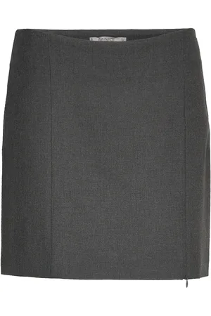 MANGO Side Zipper Mini Skirt Lyhyt Hame Grey