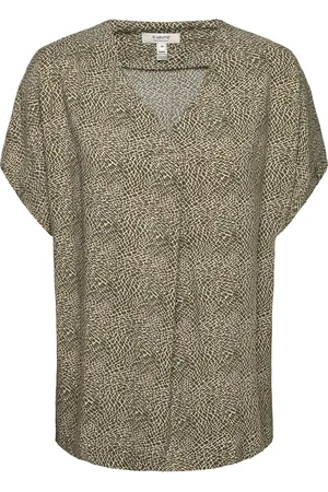B YOUNG Byjosa Loose Vneck Blouse - Tops Blouses Short-sleeved Brown
