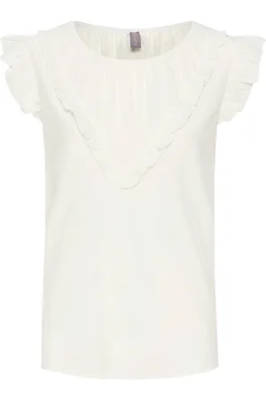 Culture Cuasmine Ss Blouse Tops Blouses Sleeveless White