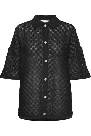 By Malina Moa Knitted Shirt Designers Knitwear Cardigans Black