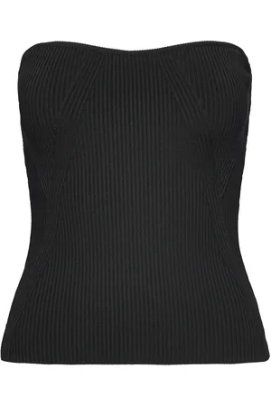By Malina Enya Knitted Bustier Top Designers Knitwear Jumpers Black