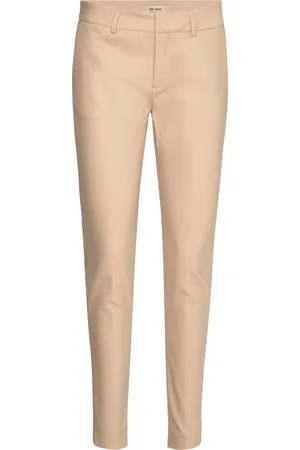 Mos Mosh Mmabbey Night Pant Bottoms Trousers Slim Fit Trousers Beige