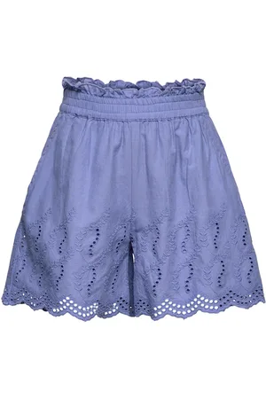 Creamie Shorts Embroidery Bottoms Shorts Blue