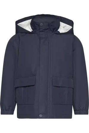 MANGO Hooded Water-Repellent Parka Parka Takki Navy