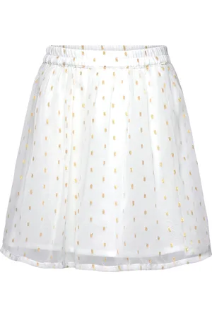 Creamie Skirt Chiffon Lurex Dresses & Skirts Skirts Short Skirts White