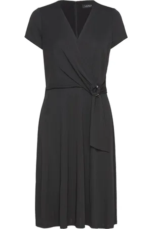 Ralph Lauren Surplice Jersey Dress Lyhyt Mekko Black