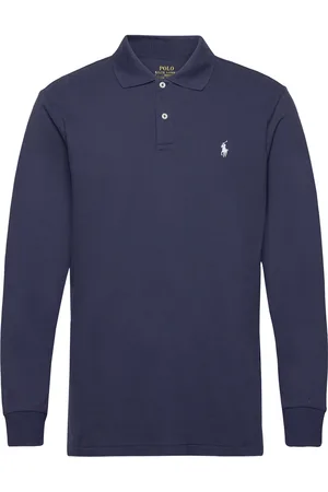 Ralph Lauren Tailored Fit Performance Polo Shirt Sport Polos Long-sleeved Navy