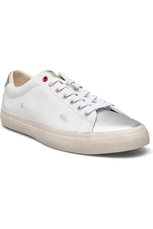 Ralph Lauren Longwood Distressed Leather Sneaker Matalavartiset Sneakerit Tennarit White