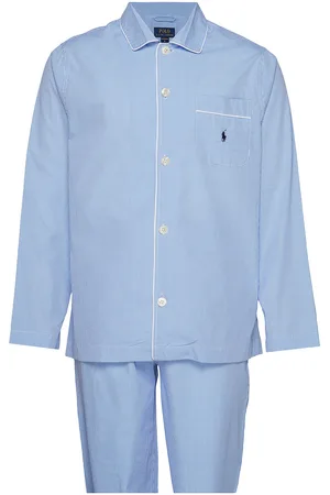 Ralph Lauren Gingham Poplin Long Sleep Set Pyjama Blue