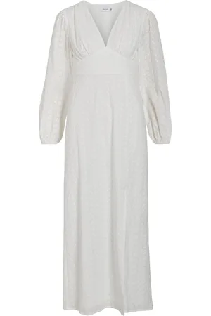 VILA Vimalina L/S Maxi Dress/Ka Maksimekko Juhlamekko White