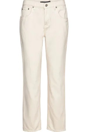 Ralph Lauren Relaxed Tapered Ankle Jean Designers Jeans Tapered Jeans Cream