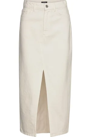 Lindex Skirt Tovalina Polvipituinen Hame White