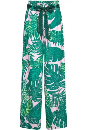 Lollys Laundry Vickyll Pants Bottoms Trousers Wide Leg Green