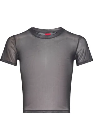 Hugo Blue Dadini_B Tops Crop Tops Short-sleeved Crop Tops Black