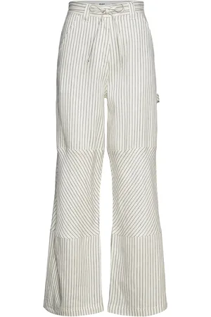 DAY Birger et Mikkelsen Culkin - Cozy Linen Stripe Bottoms Trousers Linen Trousers Cream