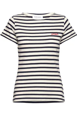Maison Labiche Colombier Ss Amour /Gots Tops T-shirts & Tops Short-sleeved Navy