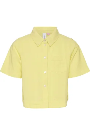 VERO MODA Vmhart Ss Short Shirt Wvn Girl Tops Shirts Short-sleeved Shirts Yellow