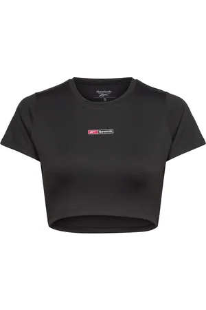 Reebok Lux Bold Crop Tee Sport Crop Tops Short-sleeved Crop Tops Black