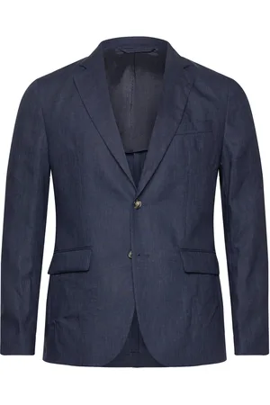 J Lindeberg Hopper U Super Linen Blazer Designers Blazers Single Breasted Blazers Navy