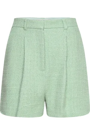 By Malina Daisy High Rise Boucle Shorts Designers Shorts Paper Bag Shorts Green