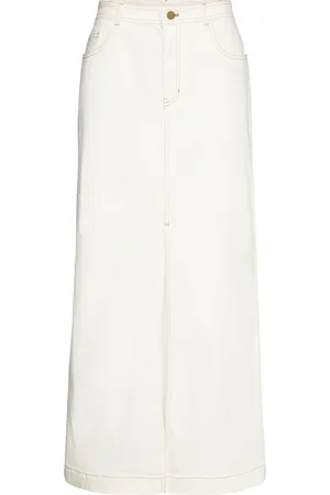 H2OFagerholt Classic Jeans Skirt Pitkä Hame White