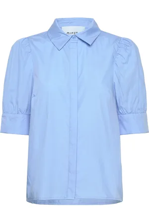 Minus Molia Skjorte Tops Shirts Short-sleeved Blue
