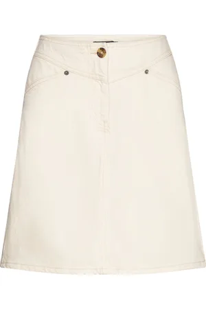 Soaked in Luxury Slanneline Mini Skirt Lyhyt Hame Cream