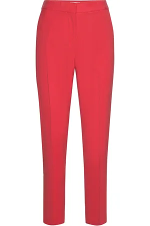 MANGO Straight Suit Trousers Bottoms Trousers Slim Fit Trousers Red