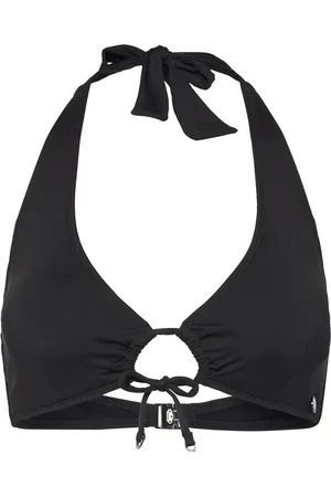 Panos Emporio Daphne Solid Top Swimwear Bikinis Bikini Tops Triangle Bikinitops Black