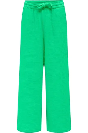 ONLY Kogthyra Long Pants Wvn Bottoms Trousers Green