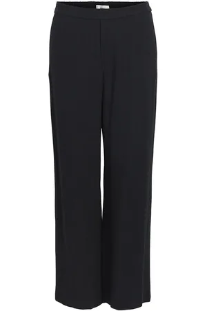 Object Objsanne Aline Wide Pant Noos Bottoms Trousers Wide Leg Black