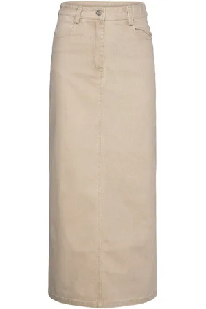 Soaked in Luxury Slvisti Denim Skirt Polvipituinen Hame Beige