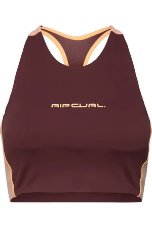 Rip Curl Rss Revival Crop Sport Crop Tops Sleeveless Crop Tops Burgundy