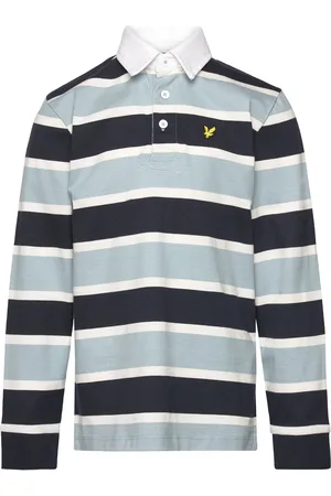 Lyle & Scott Stripe Rugby Shirt Tops T-shirts Polo Shirts Long-sleeved Polo Shirts Blue