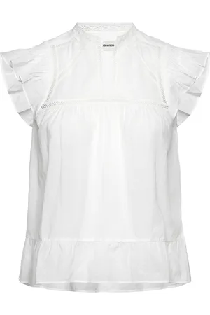 Zadig & Voltaire Tolded Coton Designers Blouses Sleeveless White