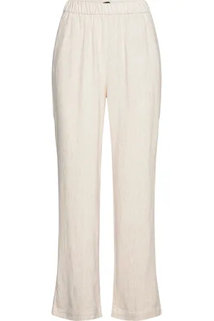 VERO MODA Vmvera Mw Straight Linen Pant Bottoms Trousers Linen Trousers Cream