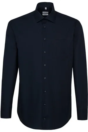 Seidensticker Cityhemden 1/1 Arm Tops Shirts Business Navy